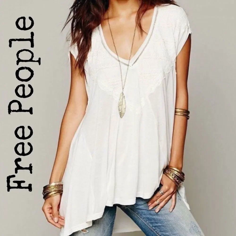 ✨2xHP✨Free People Abigail Lace-Detail Top✨